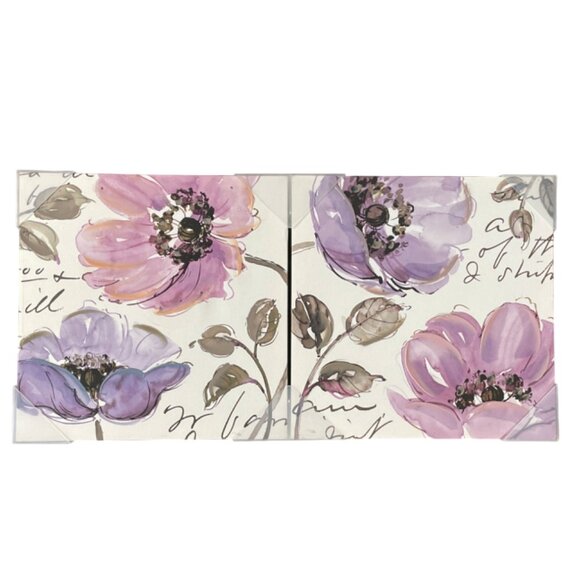 Pela Studio Other - Pela Studio Beautiful Gray & Purple Blooming Flower Set 14"x14" Stretched Canvas